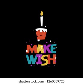 Make a wish. Typography poster