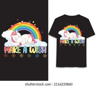 Hacer una camiseta graciosa de unicornio de deseo