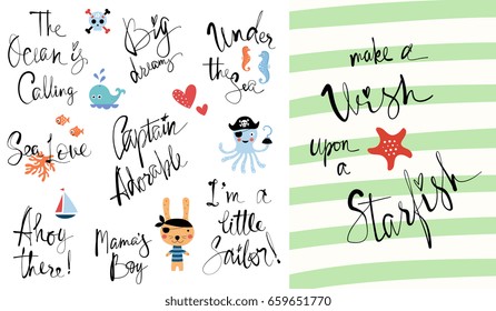 Make a wish Upon a Starfish. Good for kid's or baby's wall art, fashion tee shirt prints and greeting cards.