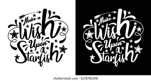 Hacer Un Deseo En Una Ilustración De Vector Impreso De Starfish