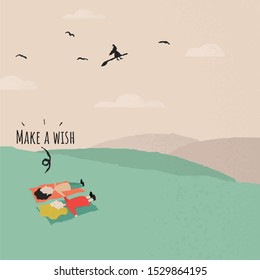 Make a wish when you see the flying witch, it will come true!