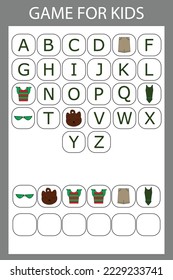 Make the word bear from the scattered letters, cut and connect. Educational game for children.
