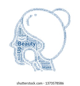 make up word cloud. tag cloud about make up