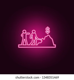 make work icon. Elements of Conversation and Friendship in neon style icons. Simple icon for websites, web design, mobile app, info graphics