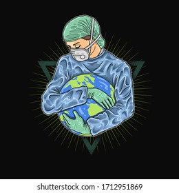 
make world healthy again illustration vector