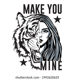 Make you mine slogan t shirt design