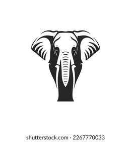 Haz que tu marca destaque con este sofisticado logo vectorial de elefantes en blanco y negro.