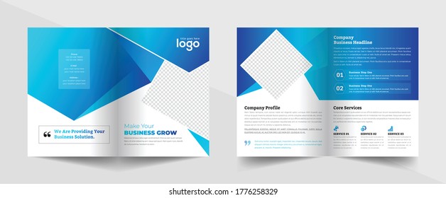 Make Your Business Grow Bi-fold Brochure Template Design.