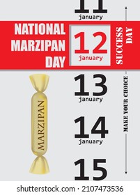 Make your choice and choose National Marzipan Day in January. Vector poster.