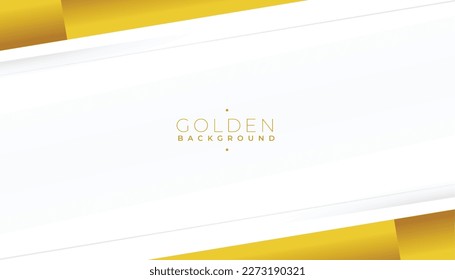 make your design look rich with a white and golden banner vector