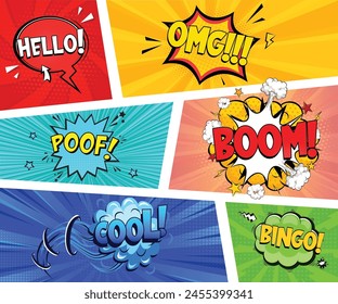 Make your designs pop with our colorful "Pop Art Comic Speech Bubbles Set." With their vivid colors, lively shapes, and expressive typography,.