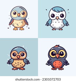 Make your designs soar with this collection of eagle and falcon cartoon illustrations, full of fun and character