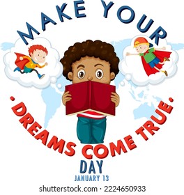 Ilustración de diseño de banner Make Your Dream Come True Day