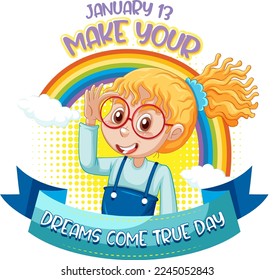 Ilustración de diseño de Banner Make Your Dreams Come True