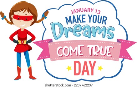 Make Your Dreams Come True Banner Design illustration