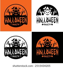 ¡Haz que tus proyectos de Halloween destaquen con este logo de 'Halloween House'! Disponible en múltiples combinaciones de colores, es perfecto para carteles, gráficos de redes sociales o diseño de Mercancías