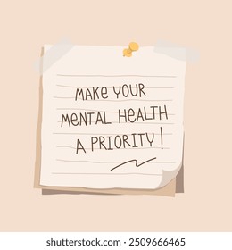 Make your health priority note paper clipart vector