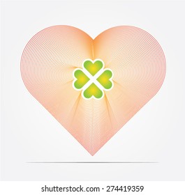 Make Your luck in love red heart vector logo icon