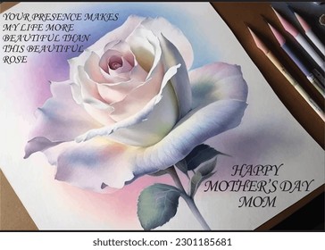 Make your mum know how special she is, Mother's Day rose card.