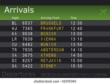 Make your own Airport Arrivals or Departures Board with spare text