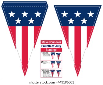 Make your own Fourth of July Independence Day Bunting Pennant Flags.