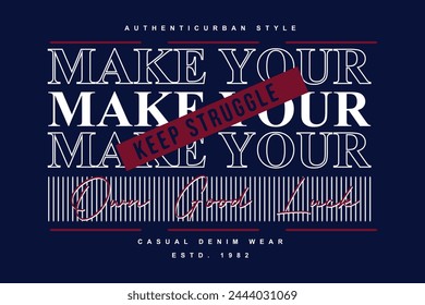 make your own good luck lettering typography vector, abstract graphic, illustration, for print t shirt 