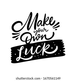 Haga su propia frase moderna de caligrafía. Tinta negra. Ilustración vectorial. Aislado sobre fondo blanco. Diseño para banner, afiche, tarjeta y web.