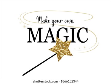 make your own magic hand drawn design golden glitter 