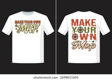 Faça seu próprio mapa bússola T-shirt Design gráfico vestuário t shirt design