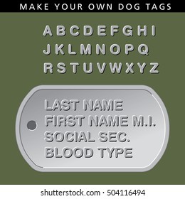 Make your own message on this dog tag