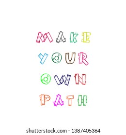Make your own path text, typography for print or use as poster, flyer or T shirt
