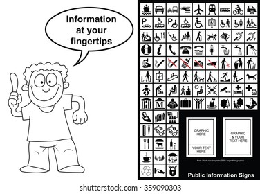 Make your own public information sign with copy space for provided graphics and your own text