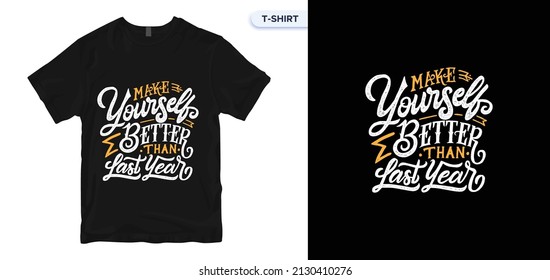 hazte mejor que el año pasado. Cita inspiradora. Ilustración vintage dibujada a mano con letras a mano. Dibujo para impresiones en camisetas y bolsas, papel o afiche.