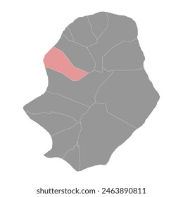 Makefu Dorfkarte, administrative Abteilung von Niue. Vektorillustration.