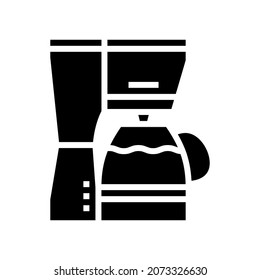 maker coffee electronic device glyph icon vector. maker coffee electronic device sign. isolated contour symbol black illustration