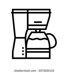 maker coffee electronic device line icon vector. maker coffee electronic device sign. isolated contour symbol black illustration