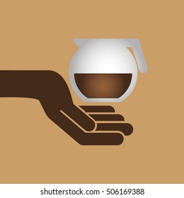 maker coffee heart cookie chip bakery icon design graphic vector illustration