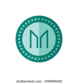 Maker, Coin Flat Icon Logo Illustration Vector Isolated. Bitcoin, Cryptocurrency, and Mining Icon-Set. Suitable for Web Design, Logo, App, and Upscale Your Business.