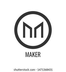 Maker coin icon. Sign payment symbol. Cryptocurrency, internet money. Vector illustration.
