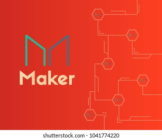 Maker cryptocurrency circuit concept technology background