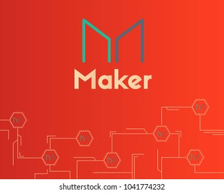Maker cryptocurrency circuit concept technology background
