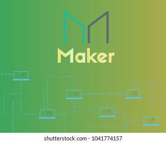 Maker cryptocurrency technology blockchain background