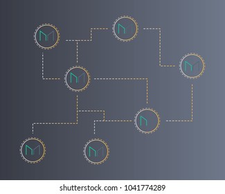 Maker cryptocurrency technology concept background
