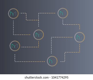 Maker cryptocurrency technology concept background