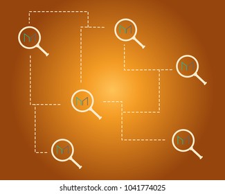 Maker cryptocurrency technology with magnifying background