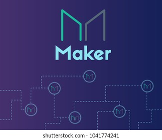 Maker cryptocurrency technology networking background