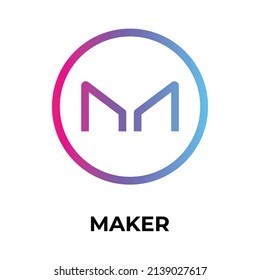 Maker Cryptocurrency token icon. MKR token symbol. Cryptocurrency vector icon. Flat Vector illustration - Vector