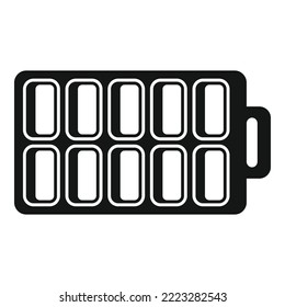 Maker ice cube tray icon simple vector. Water container. Form shape