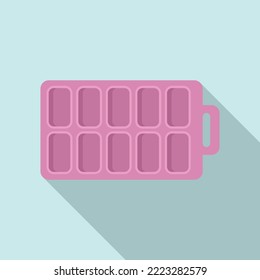 Maker ice cube tray icon flat vector. Water container. Form shape