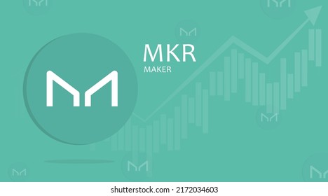 Maker MKR. Chart Background Concept Cryptocurrency.